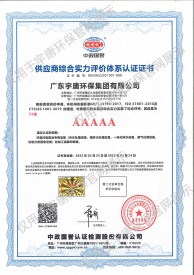 供應商綜合實力評價體系認證證書